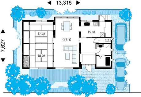【平屋の外観モデル】ミサワホーム
