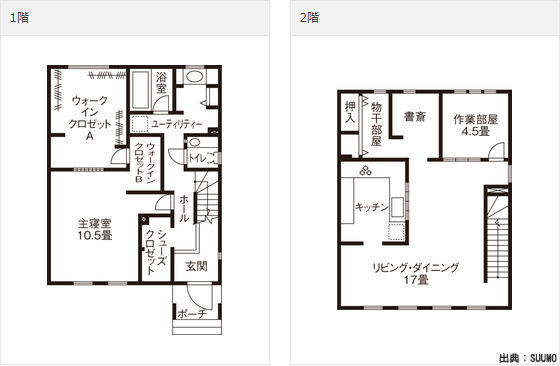 2000万円以下の注文住宅(土地別・建物のみ)の家の間取り図