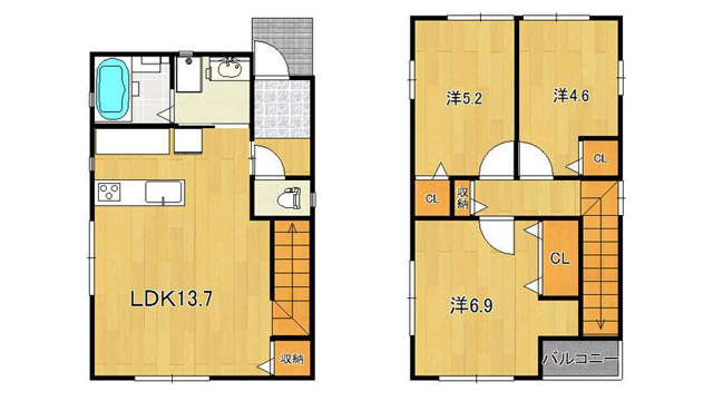 予算1000万で家を建てる間取り実例-間取り写真
