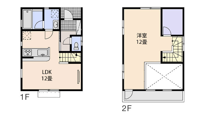 500万円台で建てる1LDK・17坪の注文住宅の間取り設計図