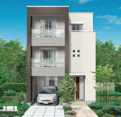 狭小住宅が得意なハウスメーカー｜タマホーム「木望の家」の外観写真